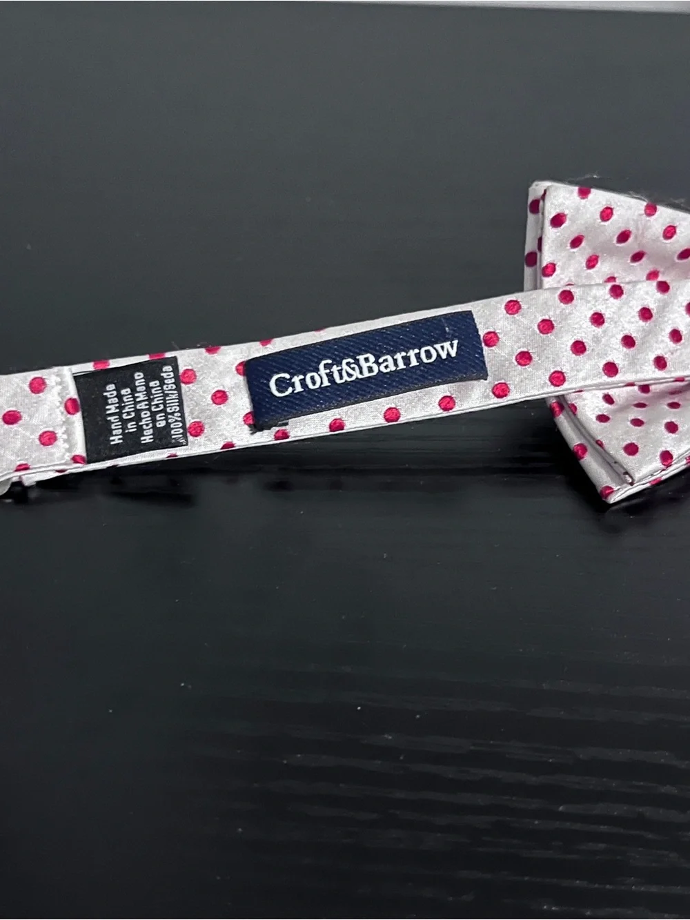 croft & barrow White Bow Tie with Red Polka Dots